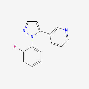 molecular formula C14H10FN3 B581370 3-(1-(2-fluorophenyl)-1H-pyrazol-5-yl)pyridine CAS No. 1269293-02-8
