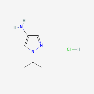 molecular formula C6H12ClN3 B581374 1-Isopropyl-1H-pyrazol-4-amine hydrochloride CAS No. 1185293-23-5