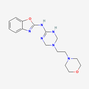 molecular formula C16H22N6O2 B5813768 N-[5-(2-morpholin-4-ylethyl)-1,4,5,6-tetrahydro-1,3,5-triazin-2-yl]-1,3-benzoxazol-2-amine 