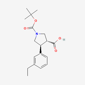 (3R,4S)-rel-1-(tert-Butoxycarbonyl)-4-(3-ethylphenyl)pyrrolidine-3-carboxylic acid