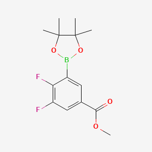 molecular formula C14H17BF2O4 B581379 3,4-二氟-5-(4,4,5,5-四甲基-1,3,2-二氧杂硼环-2-基)苯甲酸甲酯 CAS No. 1218791-19-5