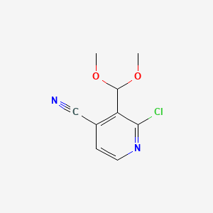 molecular formula C9H9ClN2O2 B581383 2-氯-3-(二甲氧基甲基)异烟腈 CAS No. 1186310-98-4