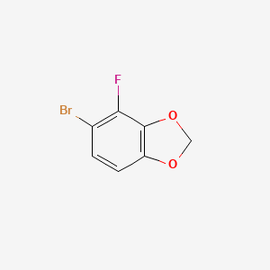 molecular formula C7H4BrFO2 B581386 5-溴-4-氟苯并[d][1,3]二氧杂环 CAS No. 1226808-75-8