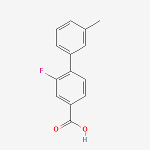 molecular formula C14H11FO2 B581390 3-Fluoro-4-(3-methylphenyl)benzoic acid CAS No. 1261993-08-1