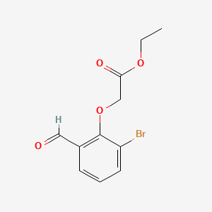 molecular formula C11H11BrO4 B581391 Ethyl 2-(2-bromo-6-formylphenoxy)acetate CAS No. 1187385-79-0