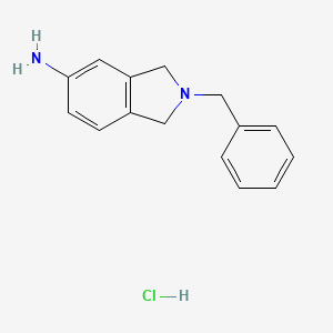 molecular formula C15H17ClN2 B581392 2-Benzylisoindolin-5-amine hydrochloride CAS No. 1187830-69-8