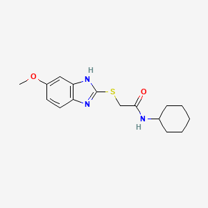 molecular formula C16H21N3O2S B5813926 N-cyclohexyl-2-[(5-methoxy-1H-1,3-benzodiazol-2-yl)sulfanyl]acetamide 