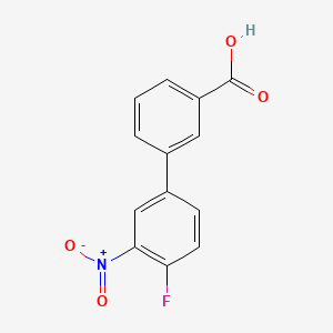 molecular formula C13H8FNO4 B581399 4'-Fluoro-3'-nitrobiphenyl-3-carboxylic acid CAS No. 1280786-72-2