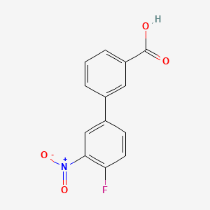 molecular formula C13H8FNO4 B581399 4'-Fluoro-3'-nitro-[1,1'-biphenyl]-3-carboxylic acid CAS No. 1280786-72-2