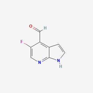 molecular formula C8H5FN2O B581400 5-Fluoro-1H-pyrrolo[2,3-b]pyridine-4-carbaldehyde CAS No. 1190310-15-6