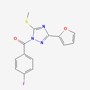 molecular formula C14H10FN3O2S B5814096 (4-fluorophenyl)[3-(furan-2-yl)-5-(methylsulfanyl)-1H-1,2,4-triazol-1-yl]methanone 