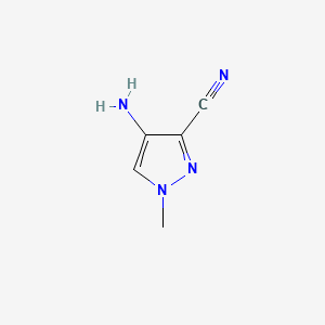molecular formula C5H6N4 B581418 4-Amino-1-methyl-1h-pyrazole-3-carbonitrile CAS No. 1201935-84-3