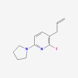 molecular formula C12H15FN2 B581425 3-Allyl-2-fluoro-6-(pyrrolidin-1-yl)pyridine CAS No. 1203499-59-5