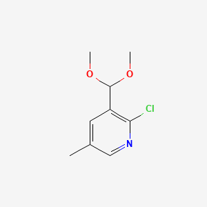 molecular formula C9H12ClNO2 B581426 2-Chloro-3-(dimethoxymethyl)-5-methylpyridine CAS No. 1203499-69-7