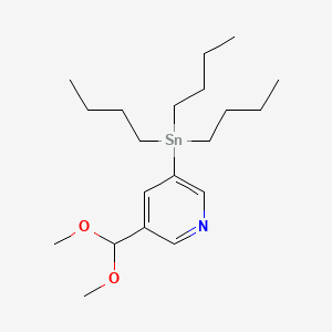 molecular formula C20H37NO2Sn B581428 3-(Dimethoxymethyl)-5-(tributylstannyl)pyridine CAS No. 1204580-69-7