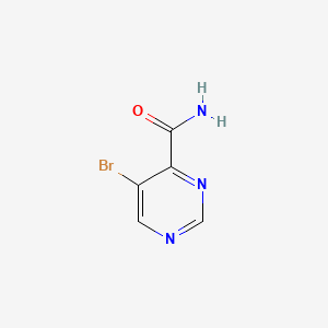 molecular formula C5H4BrN3O B581429 5-溴嘧啶-4-甲酰胺 CAS No. 1216209-89-0