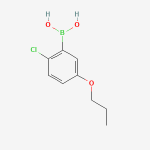 molecular formula C9H12BClO3 B581436 2-CHLORO-5-PROPOXYPHENYLBORONIC ACID CAS No. 1256346-14-1