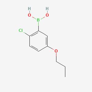 molecular formula C9H12BClO3 B581436 (2-Chloro-5-propoxyphenyl)boronic acid CAS No. 1256346-14-1