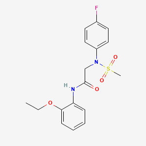 molecular formula C17H19FN2O4S B5814402 N-(2-ethoxyphenyl)-2-(4-fluoro-N-methylsulfonylanilino)acetamide 