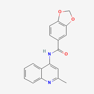 molecular formula C18H14N2O3 B5814423 N-(2-methylquinolin-4-yl)-1,3-benzodioxole-5-carboxamide 