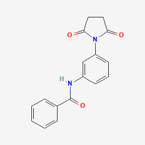 molecular formula C17H14N2O3 B5814455 N-[3-(2,5-dioxopyrrolidin-1-yl)phenyl]benzamide 