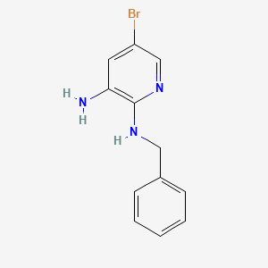 molecular formula C12H12BrN3 B581447 2-N-benzyl-5-bromopyridine-2,3-diamine CAS No. 1215916-51-0