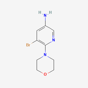 molecular formula C9H12BrN3O B581448 5-氨基-3-溴-2-吗啉吡啶 CAS No. 1215932-56-1