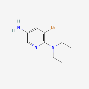 molecular formula C9H14BrN3 B581450 5-Amino-3-bromo-2-(N,N-diethylamino)pyridine CAS No. 1216027-34-7