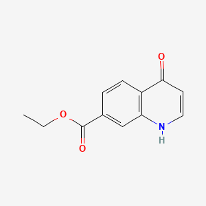 molecular formula C12H11NO3 B581451 Ethyl 4-hydroxyquinoline-7-carboxylate CAS No. 1261629-96-2