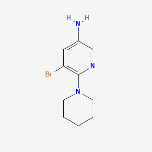 molecular formula C10H14BrN3 B581452 5-Amino-3-bromo-2-piperidinopyridine CAS No. 1216080-18-0
