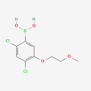 molecular formula C9H11BCl2O4 B581457 2,4-Dichloro-5-(2-methoxyethoxy)phenylboronic acid CAS No. 1256354-89-8