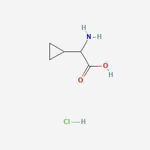 molecular formula C5H10ClNO2 B581464 2-Amino-2-cyclopropylacetic acid hydrochloride CAS No. 1219429-81-8