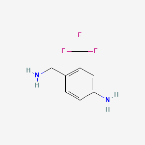 molecular formula C8H9F3N2 B581468 4-(Aminomethyl)-3-(trifluoromethyl)aniline CAS No. 122509-22-2