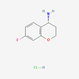 molecular formula C9H11ClFNO B581469 (R)-7-fluorochroman-4-amine hydrochloride CAS No. 1266230-22-1