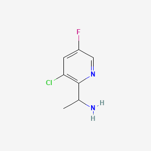 molecular formula C7H9Cl2FN2 B581470 1-(3-Chloro-5-fluoropyridin-2-YL)ethanamine CAS No. 1374652-12-6