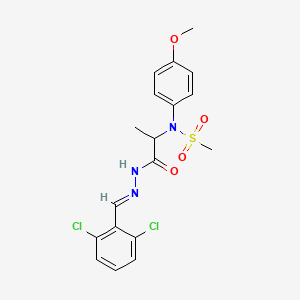 molecular formula C18H19Cl2N3O4S B5814719 N-{1-[(2E)-2-(2,6-dichlorobenzylidene)hydrazinyl]-1-oxopropan-2-yl}-N-(4-methoxyphenyl)methanesulfonamide (non-preferred name) 