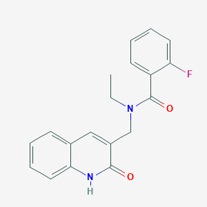 molecular formula C19H17FN2O2 B5814740 N-ethyl-2-fluoro-N-[(2-oxo-1H-quinolin-3-yl)methyl]benzamide 