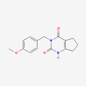 molecular formula C15H16N2O3 B581475 3-(4-Methoxybenzyl)-6,7-dihydro-1H-cyclopenta[d]pyrimidine-2,4(3H,5H)-dione CAS No. 1313712-12-7