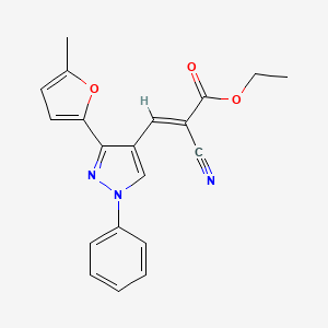 molecular formula C20H17N3O3 B5814763 ethyl (E)-2-cyano-3-[3-(5-methylfuran-2-yl)-1-phenylpyrazol-4-yl]prop-2-enoate 
