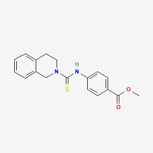 molecular formula C18H18N2O2S B5814969 METHYL 4-{[3,4-DIHYDRO-2(1H)-ISOQUINOLINYLCARBOTHIOYL]AMINO}BENZOATE 