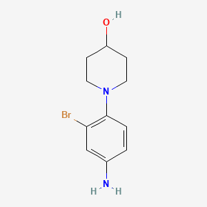 molecular formula C11H15BrN2O B581525 1-(4-Amino-2-bromophenyl)piperidin-4-ol CAS No. 1251049-23-6