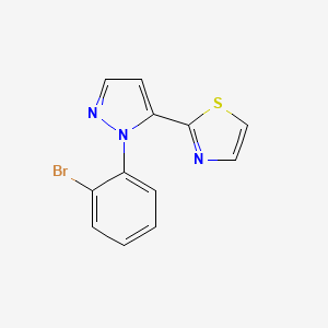 molecular formula C12H8BrN3S B581526 2-(1-(2-bromophenyl)-1H-pyrazol-5-yl)thiazole CAS No. 1269291-74-8
