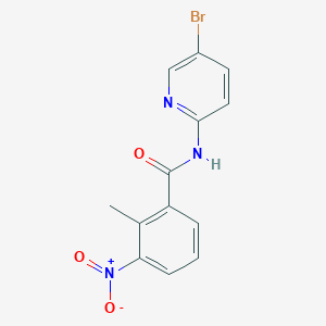 molecular formula C13H10BrN3O3 B5815298 N-(5-bromopyridin-2-yl)-2-methyl-3-nitrobenzamide 