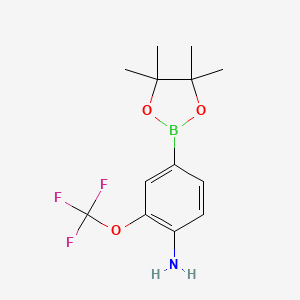 molecular formula C13H17BF3NO3 B581531 4-(4,4,5,5-四甲基-1,3,2-二氧杂硼环-2-基)-2-(三氟甲氧基)苯胺 CAS No. 1256360-36-7