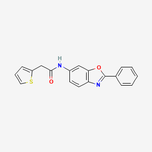 molecular formula C19H14N2O2S B5815379 N-(2-phenyl-1,3-benzoxazol-6-yl)-2-(thiophen-2-yl)acetamide 