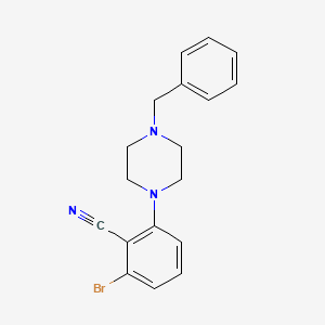 molecular formula C18H18BrN3 B581541 2-(4-Benzylpiperazin-1-yl)-6-bromobenzonitrile CAS No. 1260758-86-8