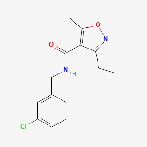 molecular formula C14H15ClN2O2 B5815467 N-[(3-CHLOROPHENYL)METHYL]-3-ETHYL-5-METHYL-12-OXAZOLE-4-CARBOXAMIDE 