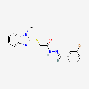 molecular formula C18H17BrN4OS B5815486 N'-[(E)-(3-bromophenyl)methylidene]-2-[(1-ethyl-1H-benzimidazol-2-yl)sulfanyl]acetohydrazide 