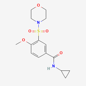 molecular formula C15H20N2O5S B5815527 N-cyclopropyl-4-methoxy-3-(morpholin-4-ylsulfonyl)benzamide 