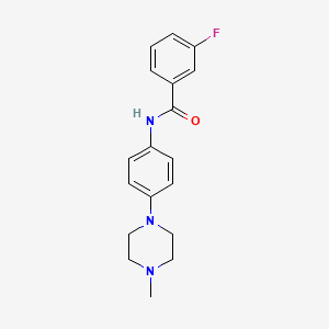 molecular formula C18H20FN3O B5815534 3-fluoro-N-[4-(4-methylpiperazin-1-yl)phenyl]benzamide 
